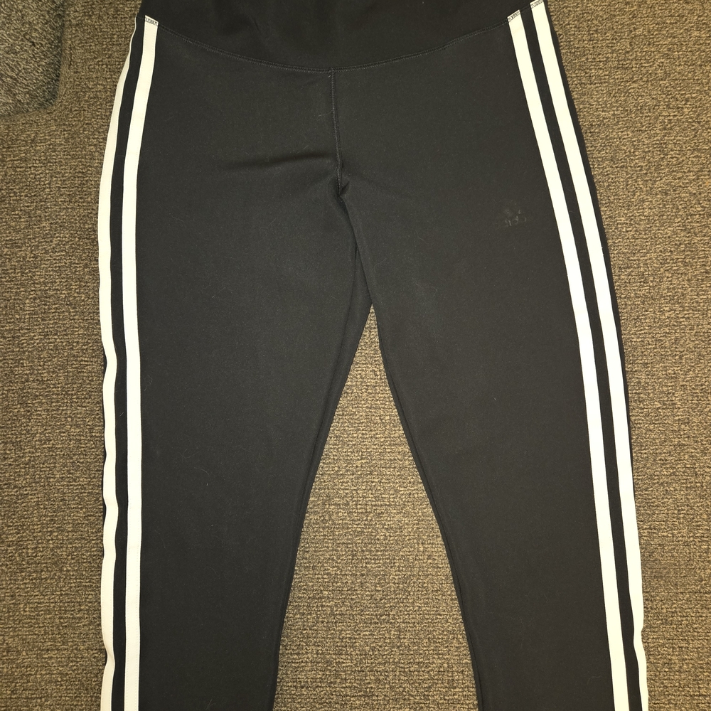 Kids Black Leggings with White Stripes